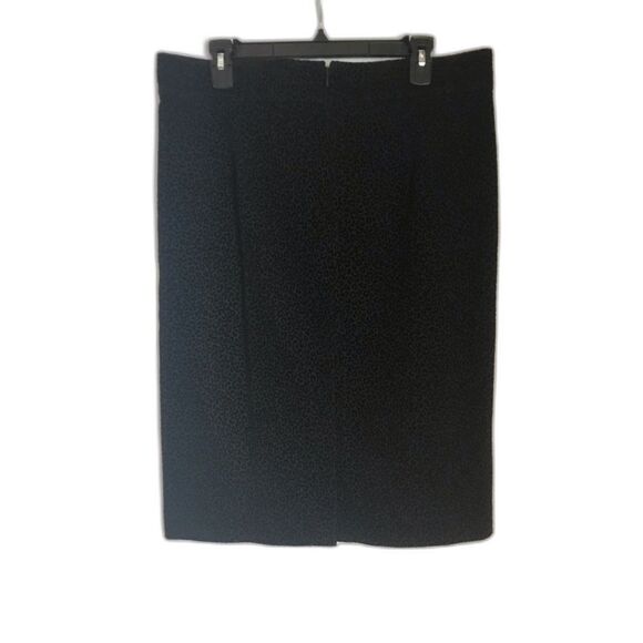 Ann Taylor Animal Print Midi Skirt Women's Size 10 Black Pencil Silhouette - Picture 2 of 9